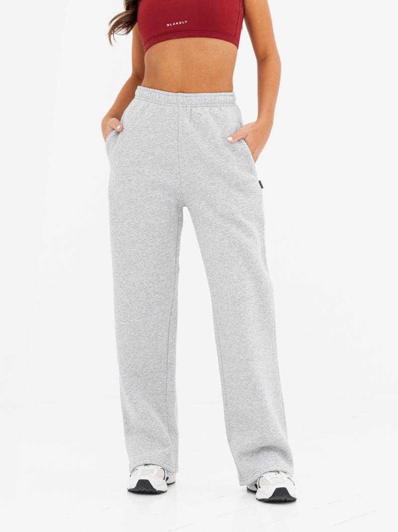 Kayla Wide Leg Sweatpants - Mergelgrau