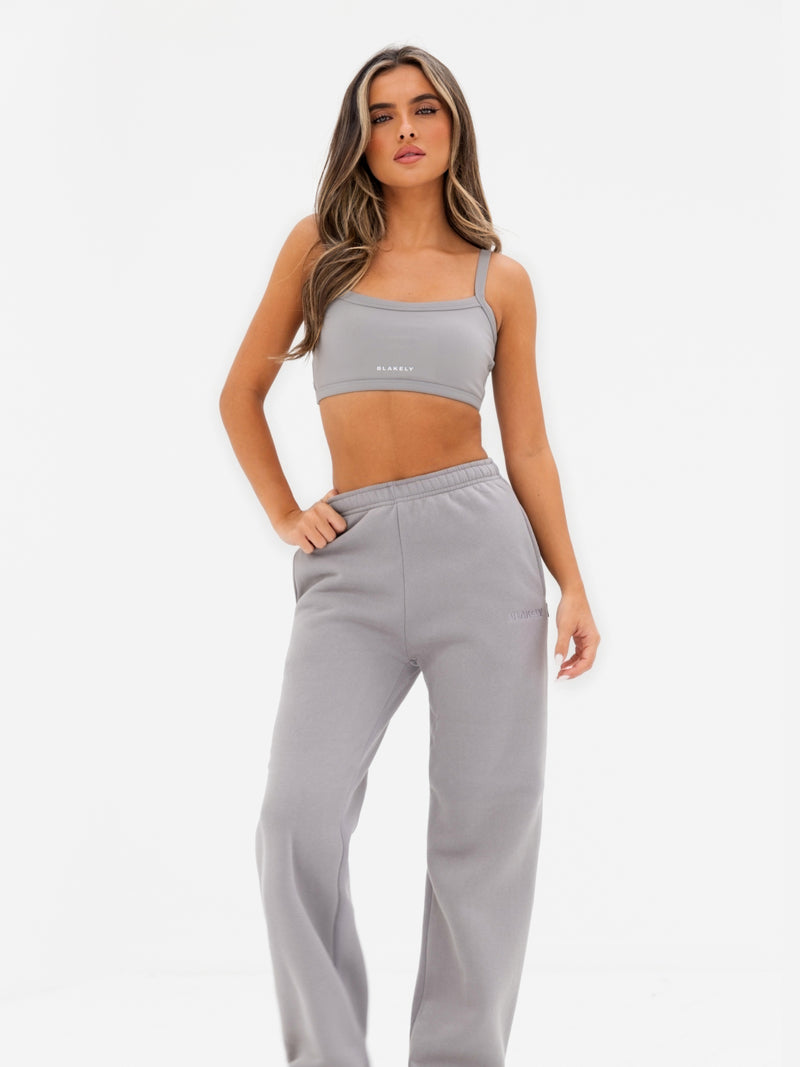 Kayla Wide Leg Sweatpants - Mittelgrau