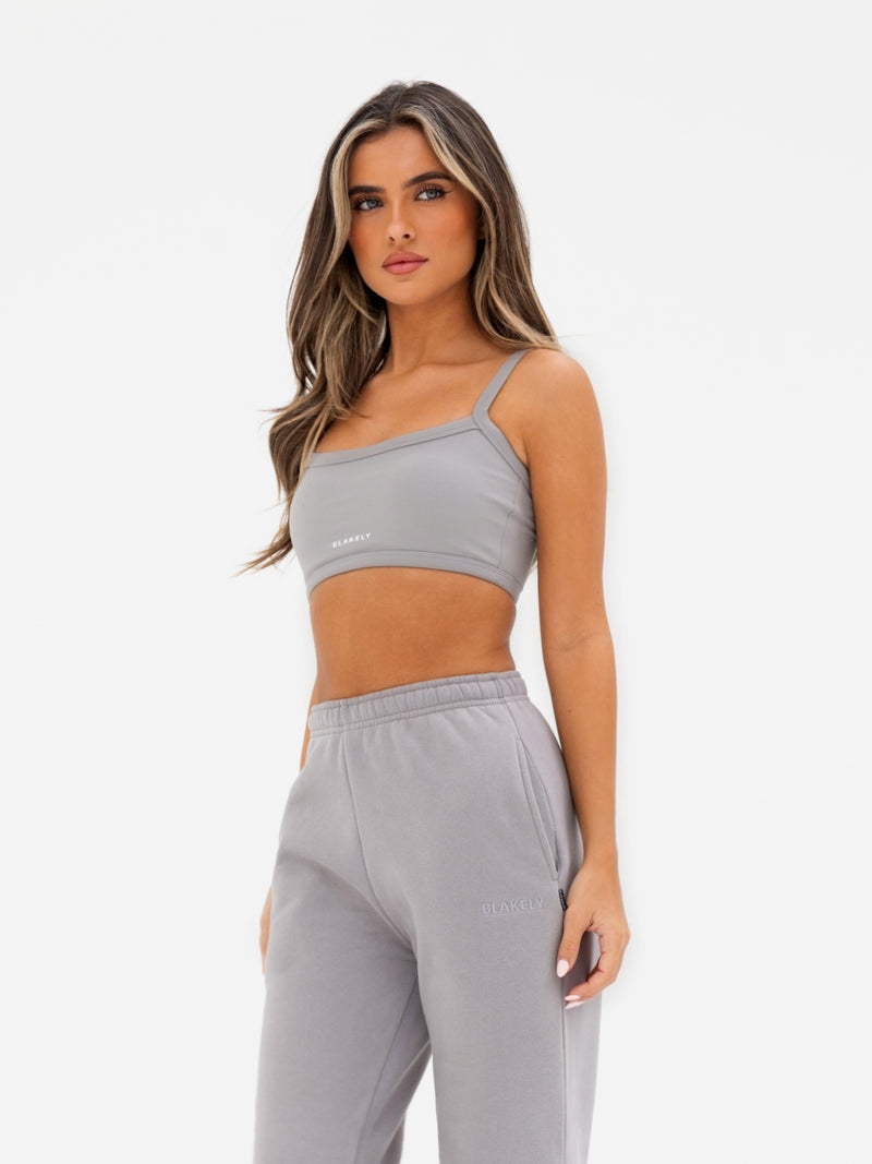 Kayla Wide Leg Sweatpants - Mittelgrau