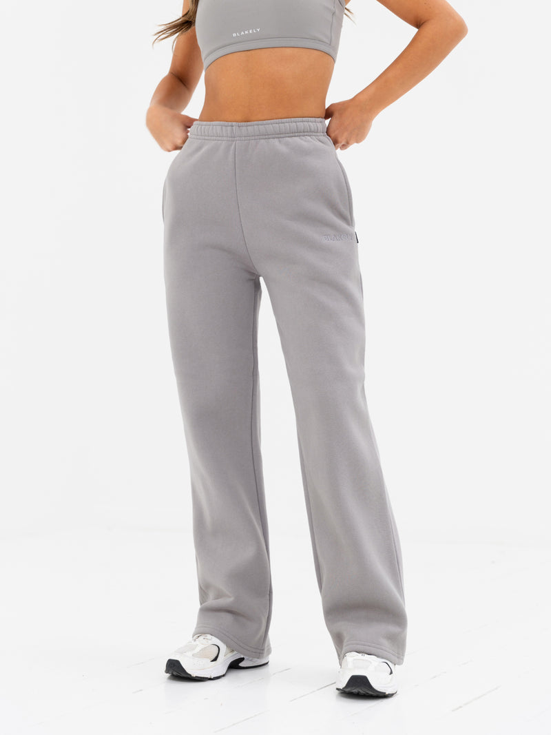 Kayla Wide Leg Sweatpants - Mittelgrau