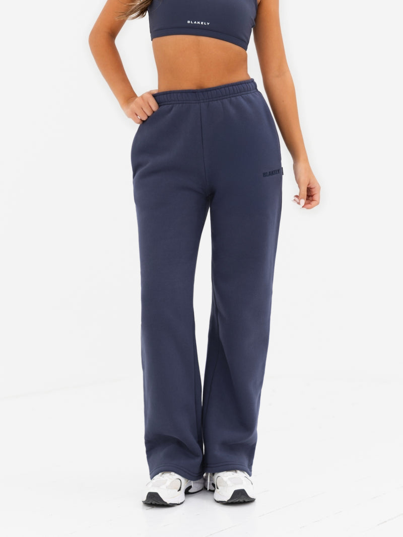 Kayla Wide Leg Sweatpants - Echtes Marineblau
