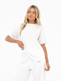 Soft Waffle Oversized T-Shirt - Off White