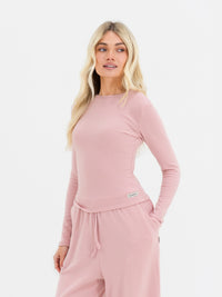 Ebony Long Sleeve Top - Zachte roos