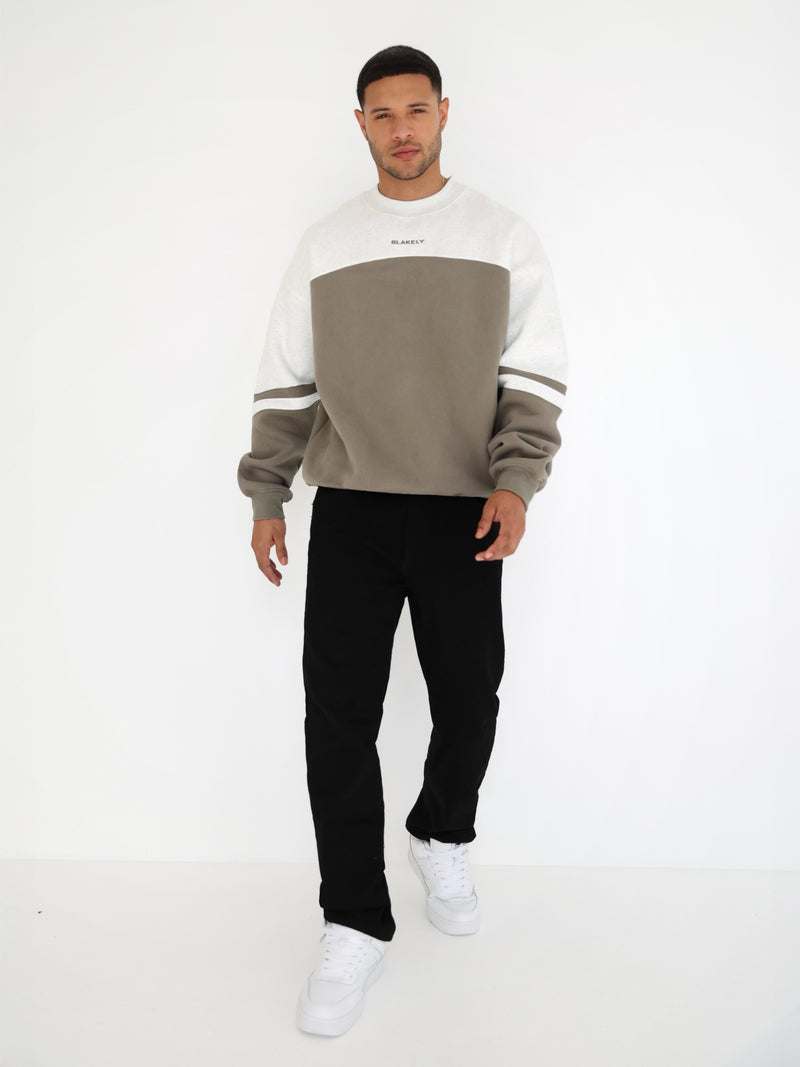 Curved Panel Relaxed Jumper - Safarigrün