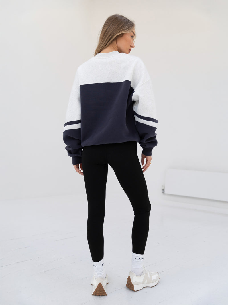 Curved Panel Oversized Jumper - Echtes Marineblau