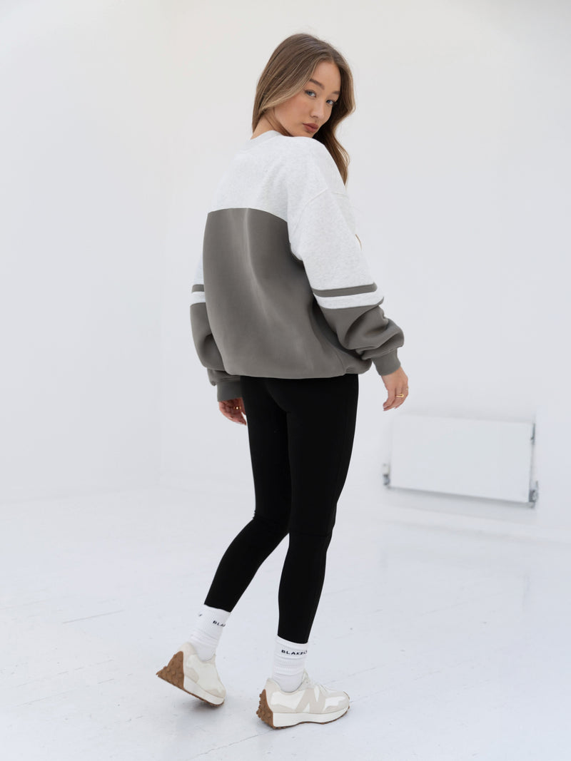Curved Panel Oversized Jumper - Safarigrün