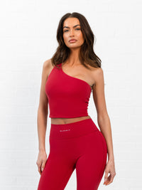 SculptForm One Shoulder Vest - Cherry Red