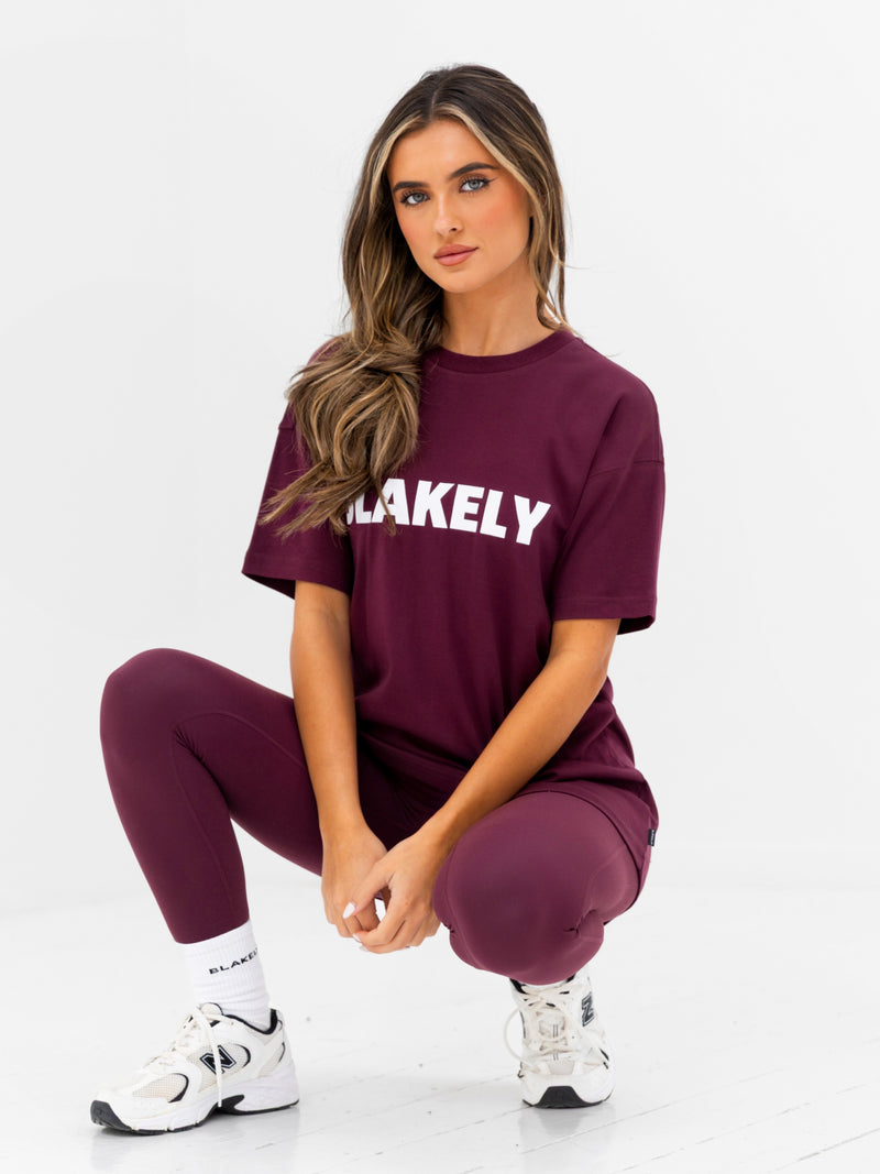 Sophia Oversized T-Shirt - Dunkle Kirsche