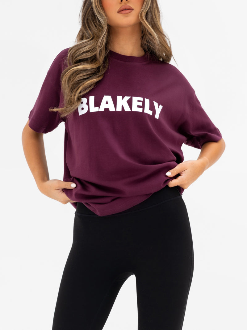 Sophia Oversized T-Shirt - Dunkle Kirsche