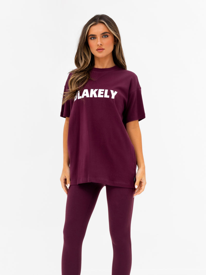 Sophia Oversized T-Shirt - Dunkle Kirsche