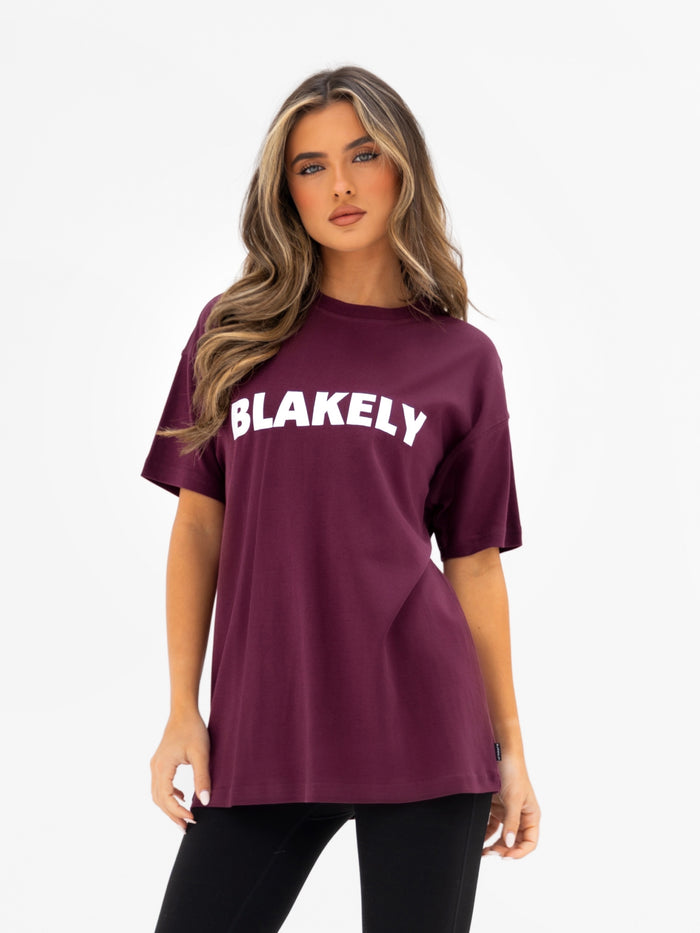 Sophia Oversized T-Shirt - Dunkle Kirsche