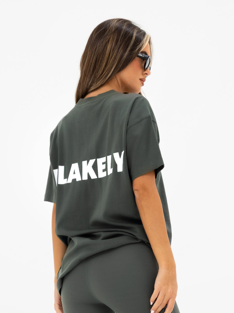 Kayla Oversized T-Shirt - Khaki Grey