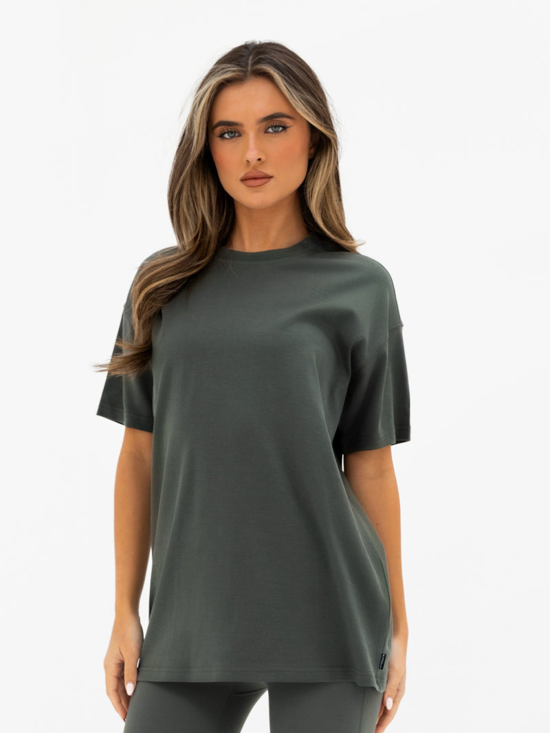 Kayla Oversized T-Shirt - Khaki Grey