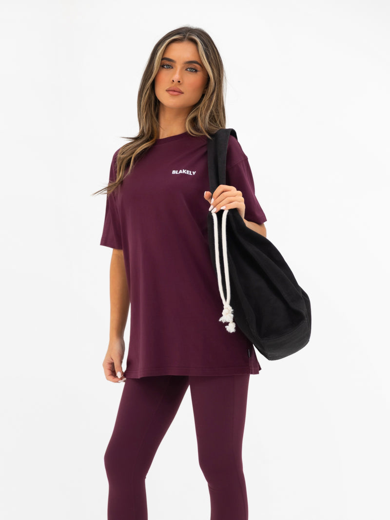Isla Oversized T-Shirt - Dunkle Kirsche
