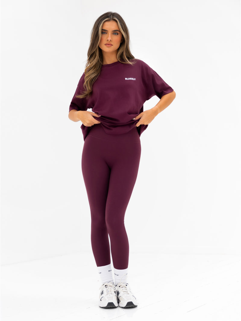 Isla Oversized T-Shirt - Dunkle Kirsche