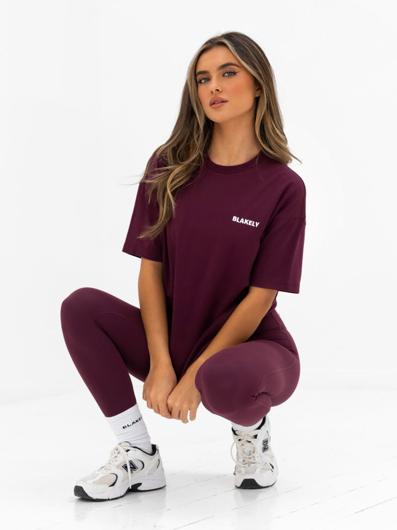 Isla Oversized T-Shirt - Dunkle Kirsche