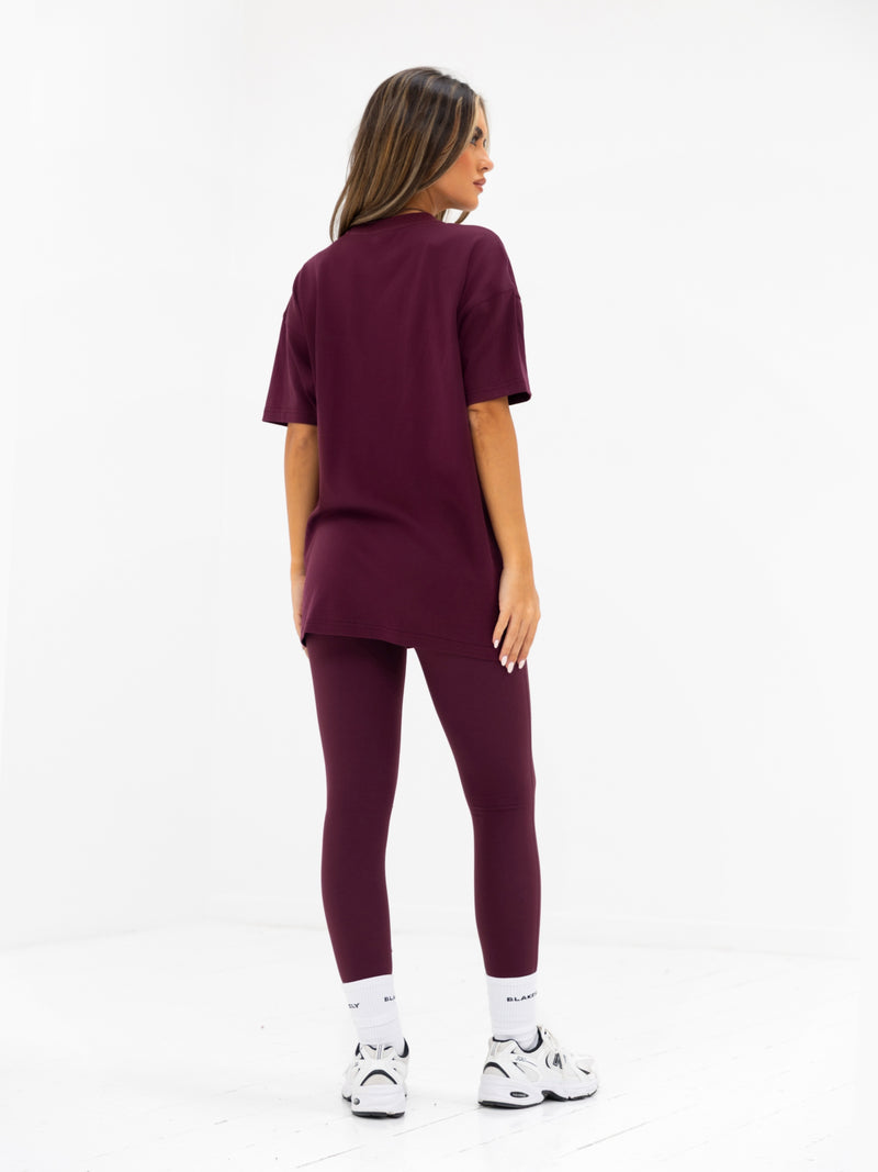 Isla Oversized T-Shirt - Dunkle Kirsche