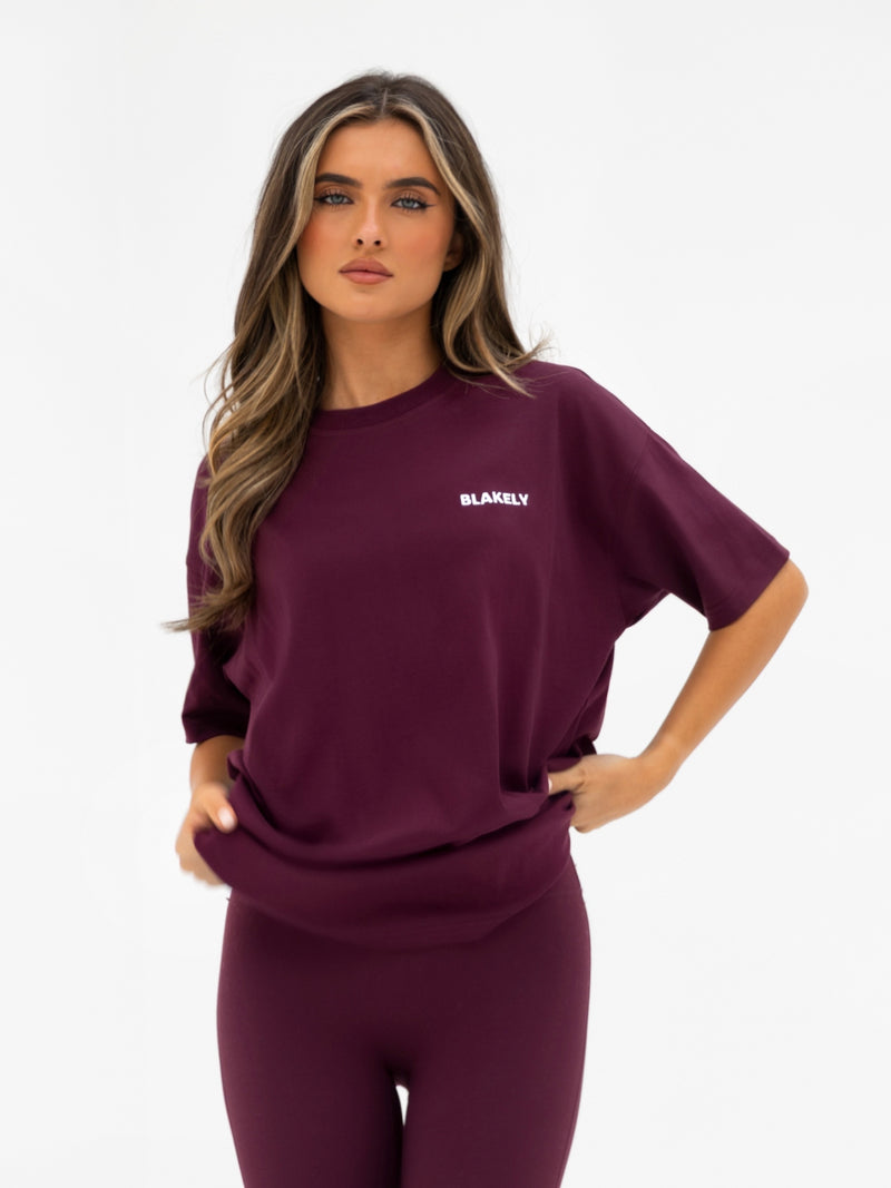 Isla Oversized T-Shirt - Dunkle Kirsche