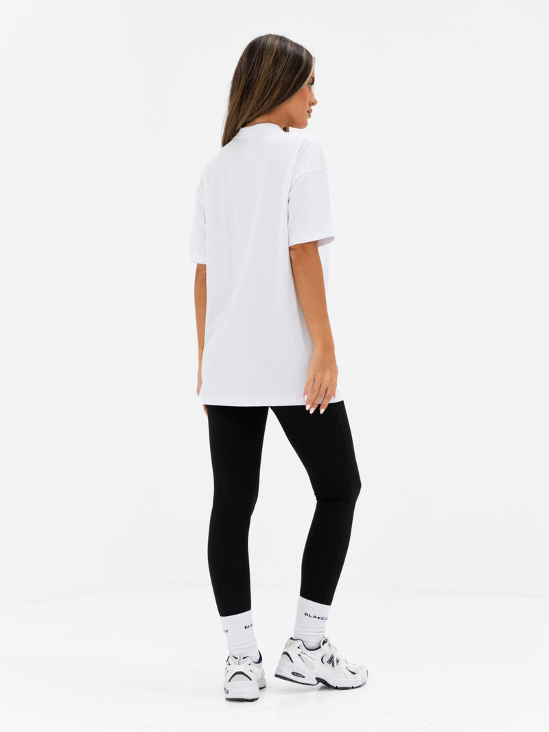 Isla Oversized T-Shirt - Weiß & Dunkelkirsche