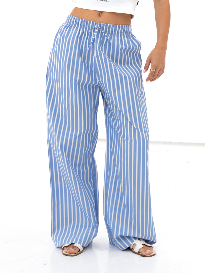 Kiara Stripe Trousers - Blau