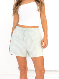 Elodie Stripe Shorts - Vert Menthe