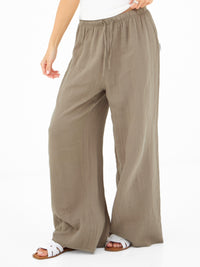 Mila Wide Leg Trousers - Taupe