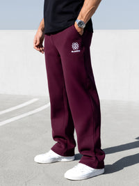 Mateo Wide Leg Sweatpants - Dunkles Burgunderrot