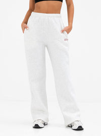 Georgia Wide Leg Sweatpants - Marl White