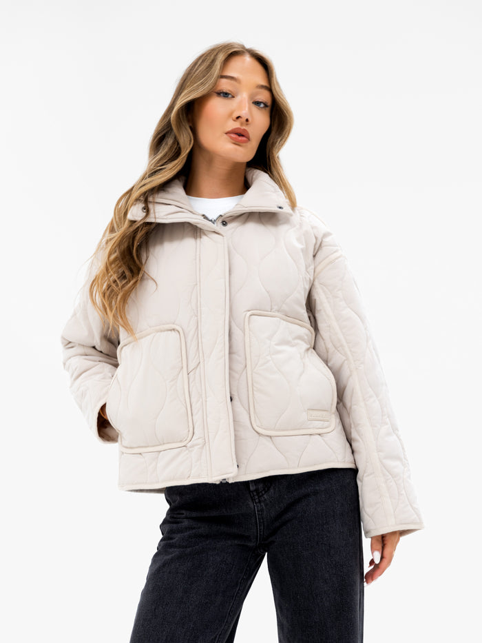 Ariana Quilted Jacket - Kreide