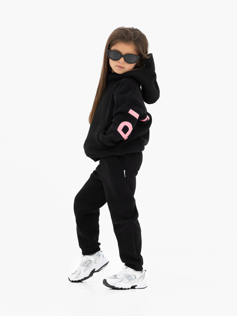Mini Blakely Hoodie - Schwarz und Rosa