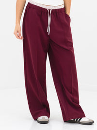 Alana Double Waist Trousers - Burgund