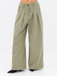 Ali Pleated Trousers - Warm Olive