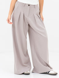 Ali Pleated Trousers - Kiesel