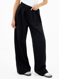 Cleo Wide Leg Trousers - Schwarz