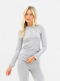 Melody Soft Knitted Top - Gemêleerd grijs