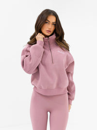 Addie 1/4 Zip Jumper - Dusty Pink
