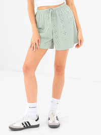 Amina Wide Leg Shorts - Salbei