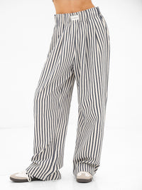 Lou Stripe Trousers - Dunkles Marineblau
