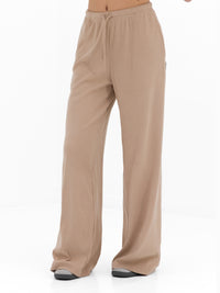 Alma Wide Leg Trousers - Tan