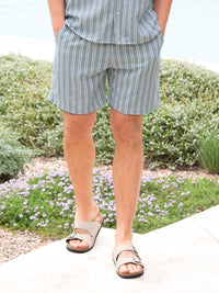 *NIET UITGEBRACHT* 4335 Gestreepte herenshorts - Blauw