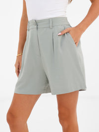 Alessia Linen Shorts - Weicher Salbei