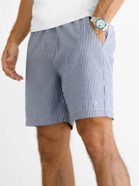 *UNRELEASED* 4406 Gestreepte herenshorts - Marine/Wit