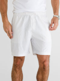 *UNRELEASED* 4406 Heren gestreepte shorts - wit/beige