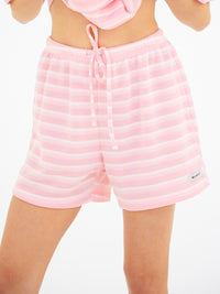 Soft Stripe Waffle Shorts - Rosa Streifen
