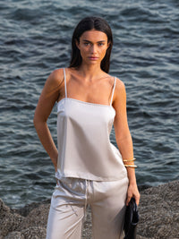 Thalia Satin Vest - Champagner