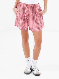 Lottie Gingham Shorts - Rot