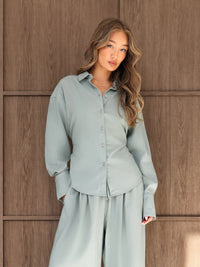 Alessia Linen Shirt - Weicher Salbei