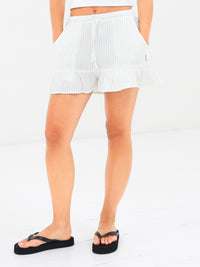 Mila Frill Shorts - Wit-blauwe streep