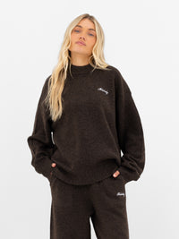 Oversized Knitted Jumper - Schokoladenbraun