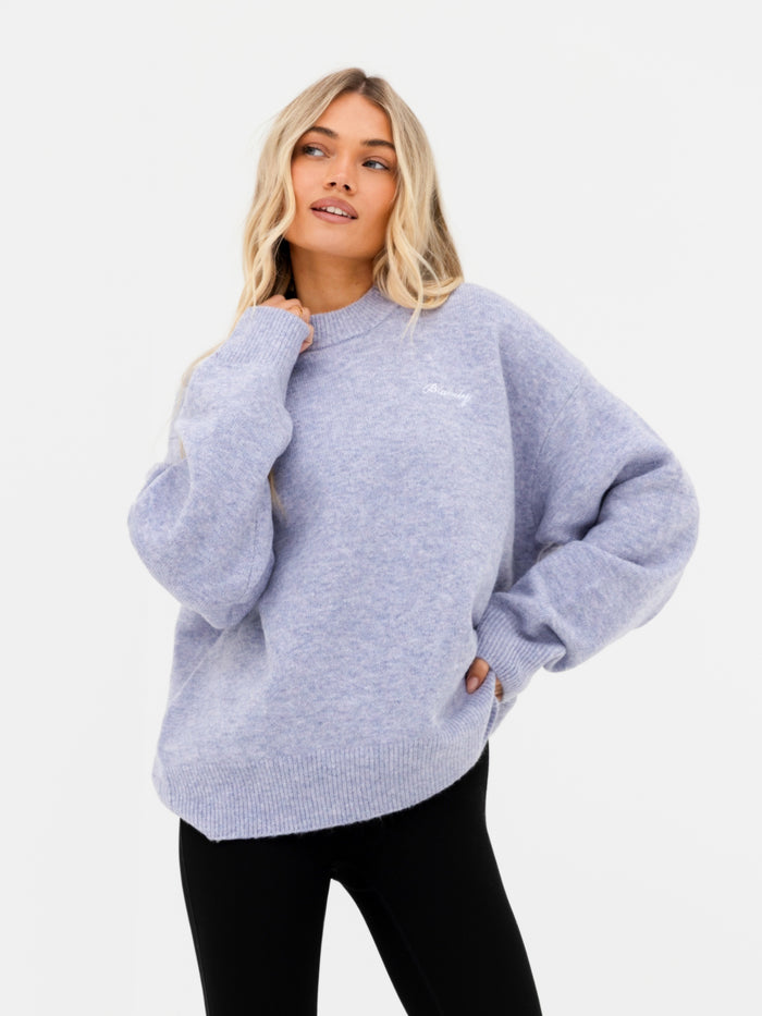 Oversized Knitted Jumper - Lilac